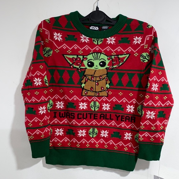 Star Wars Other - Mandalorian Christmas sweater the child I was cute all year NWT 5T baby yoda